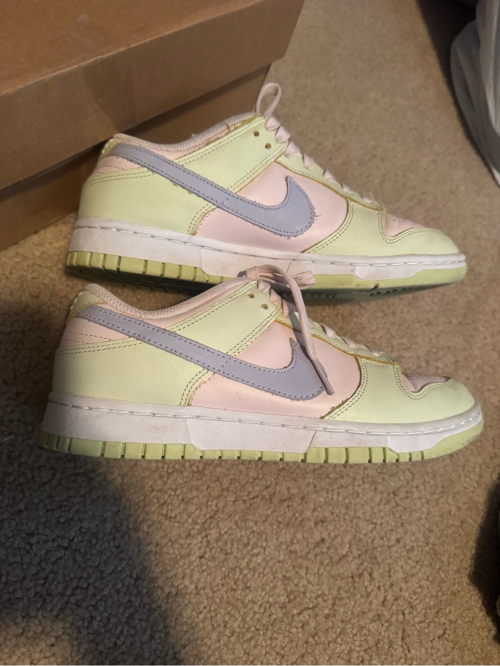 Nike women’s Low-Top Sneakers in Pastel Yellow, Pink & Light Gray